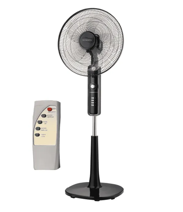 VENTILATEUR ELACTRON SUR PIED 18POUCES AVEC COMMANDE NOIR L-96