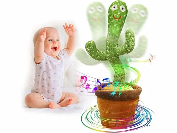Cactus Dansant Interactif Jouet Éducatif Musical Pour Enfants Réglage Volume Répétition Enregistrement Messages Lumineux