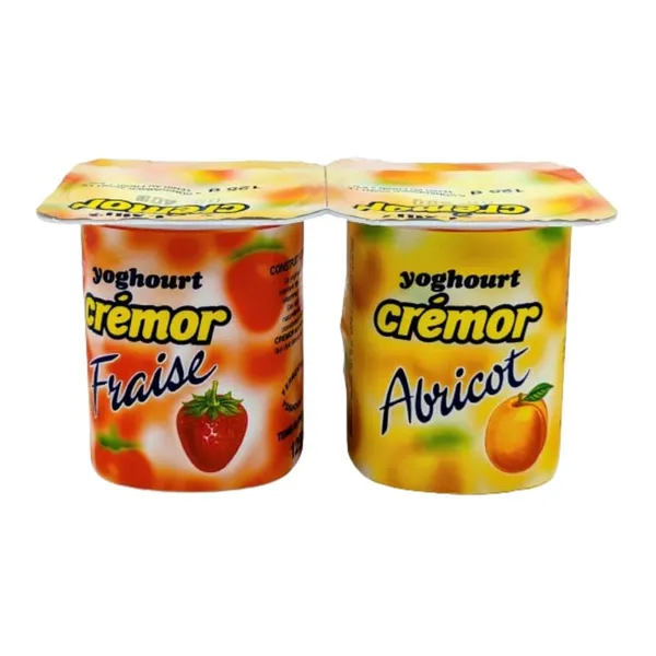Yaourt fraise abricot Crémor pot 125 g