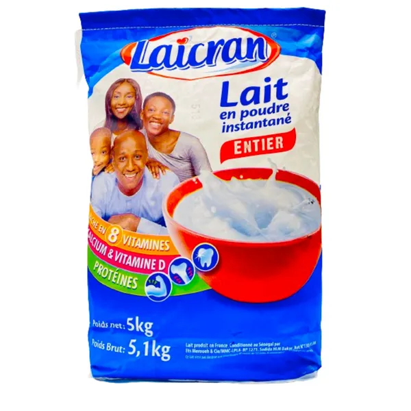 Laicran lait entier en poudre instantané sac 5Kg