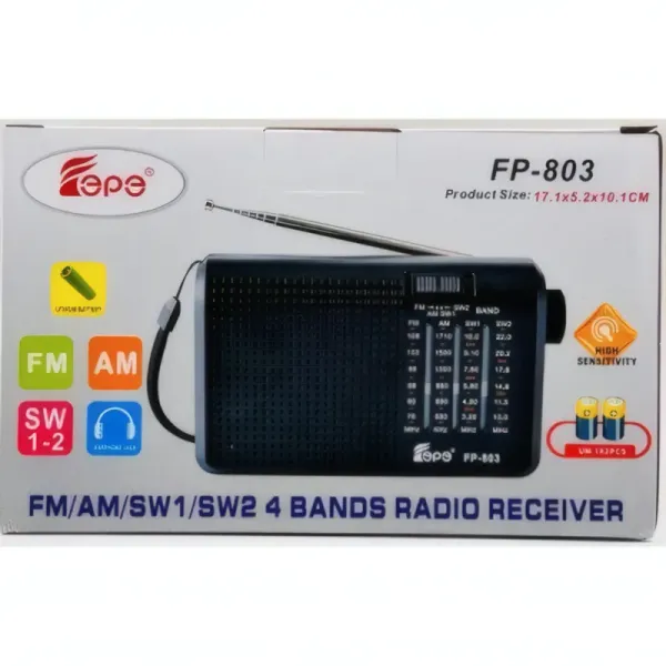 Radio Portable FM AM SW FEPE FP-803 avec Prise Écouteurs