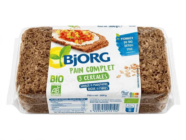 Bjorg – Pain Complet 3 Céréales Bio – 500 g