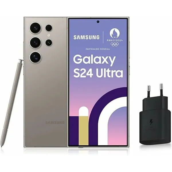 Samsung Galaxy S24 ULTRA , Chargeur secteur rapide 25W inclus, 5G,Ram 12 Go – Rom 256 Go