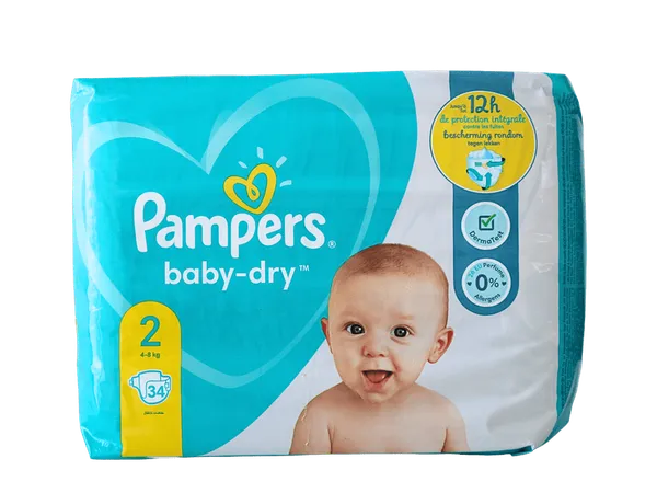 PAMPERS - baby dry- Taille 2 (4-8Kg) 34 Pcs