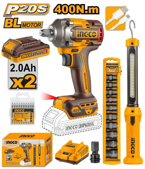 Pack combo sans fil INGCO COSLI23048