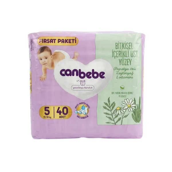 CanBebe – Couches Junior Taille 5 - (11 -18 Kg) - 40 Couches
