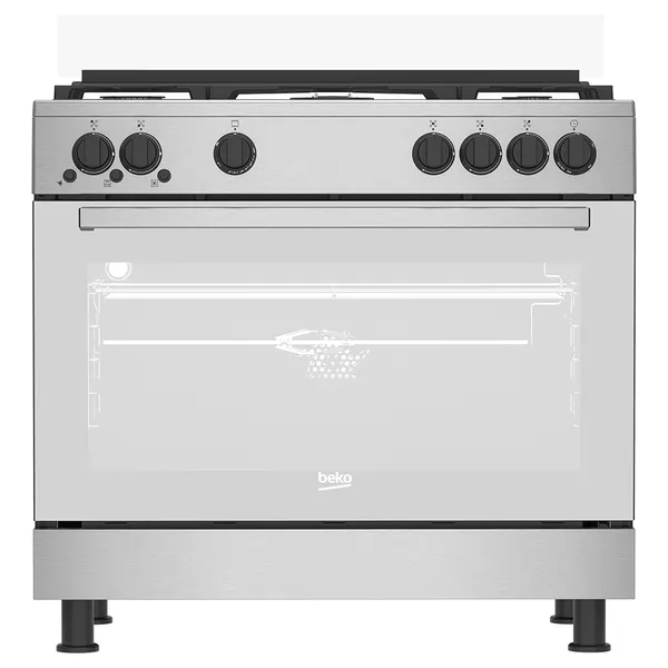 Cuisinière 5 Feux dont 4 Gaz et 1 Wok Beko Ggr 15115 Dx Ns