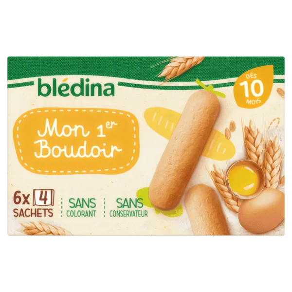 BLEDINA - Biscuit Mon 1er Boudoir , 6 X 4 sachets - dès 10 mois - 120g