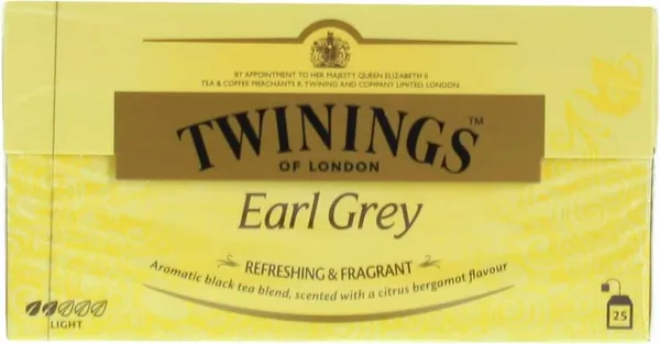 TWININGS-Earl Grey thé aromatisé bergamote 25 sachets