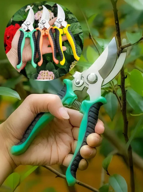 Sécateur Jardin Acier Inoxydable + Gant – Coupe-Fleurs & Fruits