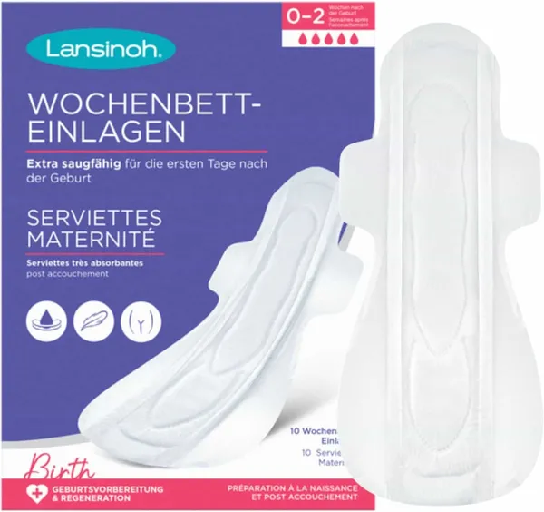 LANSINOH - Serviettes Maternité – Ultra Absorbantes Post-Accouchement