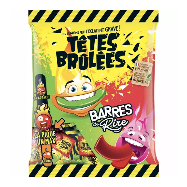Bonbons barrés piquants Têtes Brûlées 200 g