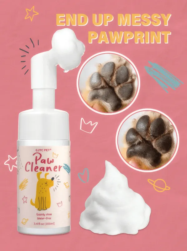 Nettoyant pour pattes - Nettoyant moussant sans rinçage pour chiens et chats 100 ml Doux