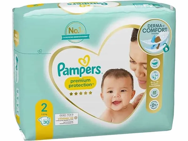 PAMPERS - Couches Premium protection -Taille 2 (4-8 kg) - 30 couches