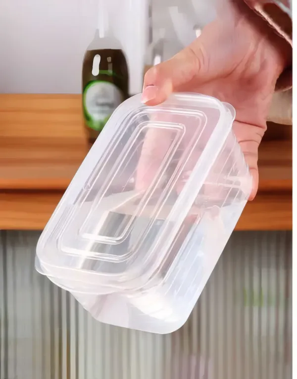 Lot de 10 boîtes de conservation alimentaire transparentes avec lignes de mesure - 700ML