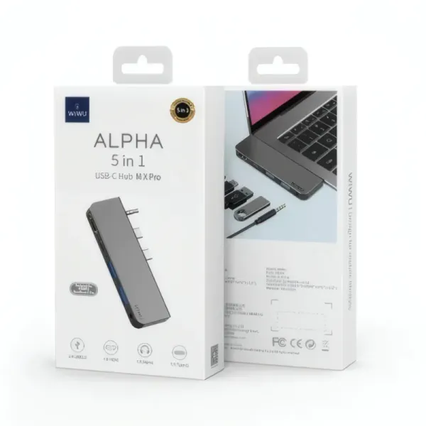 Adaptateur USB-C 5 en 1 WIWU Alpha M X Pro - HDMI, USB 3.0, Audio