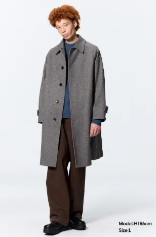 manteau COZY MELTON Balmacaan Coat couleur marron/BLEU taille L