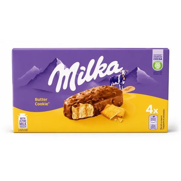 Milka – Bâtonnets de Glace Butter Cookies x 4 – 264 g
