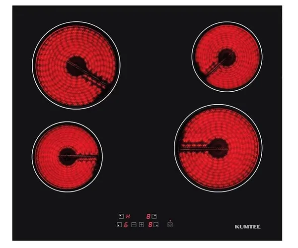 Plaque Encastrable Kumtel 4FEUX 60X60 Electrique Noir HV604T