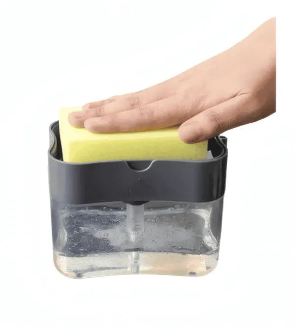 Distributeur liquide vaisselle avec brosse grattoir – Automatique et pratique