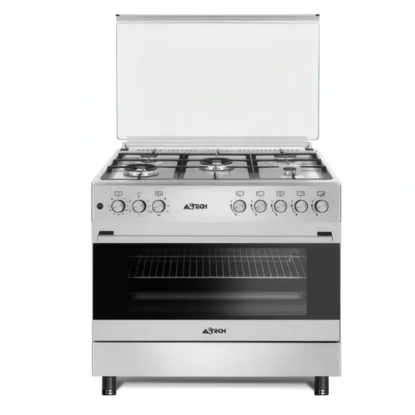 Cuisinière ASTECH CK97MS 90/60 5 feux full option ventilateur four électrique