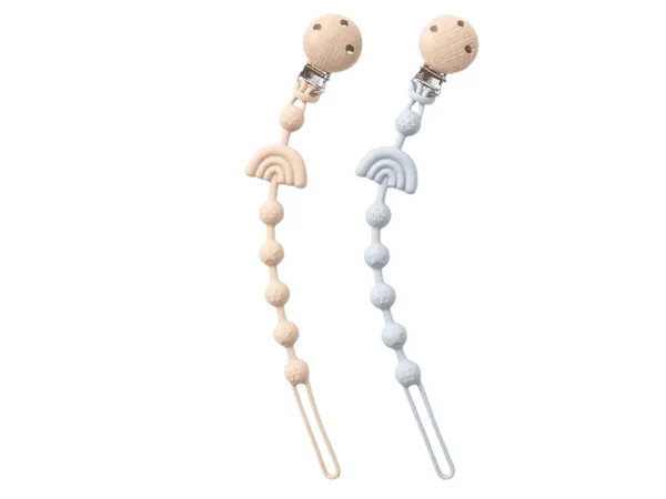 Attaches Sucette Silicone pour Bébé – Lot de 2