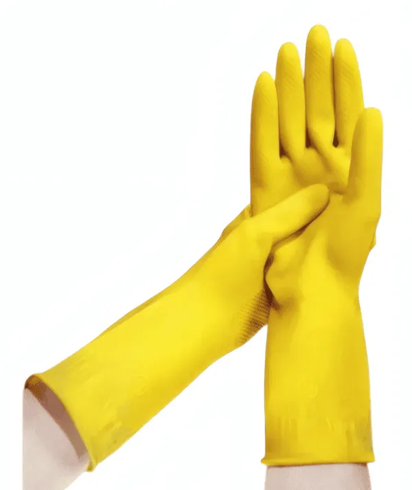 Gants de Nettoyage en Caoutchouc Jaune – 1 Paire Résistante