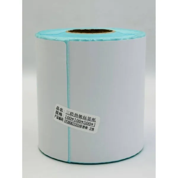 Papier ruban thermique 100x100mm (vendu par 1 Rouleau de 500 étiquettes)