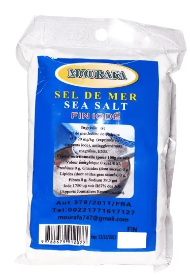 MOURAFA - Sel de mer iodé fin en sachet - 750g