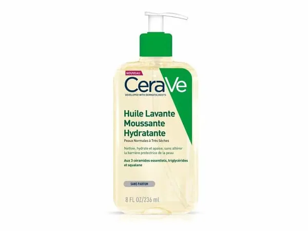 CERAVE - Huile Nettoyante Moussante Hydratante 236ml - Peaux Normales à Très Sèches - 236ML