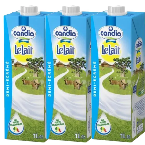 Lait demi-écrémé Candia 3x1L