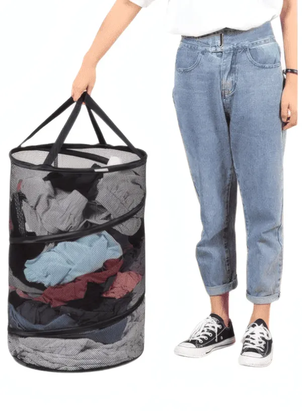 Panier à linge pliable et léger pour une organisation efficace,noir