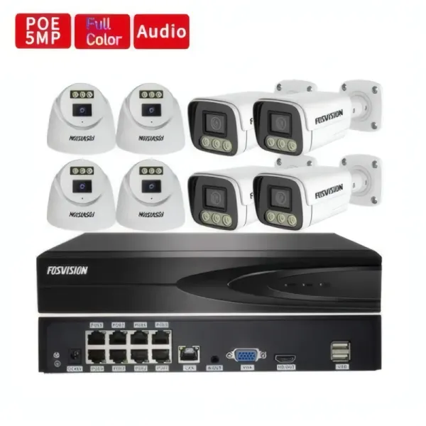 Kit NVR 8 Caméras de Surveillance IP 5MP FOSVISION