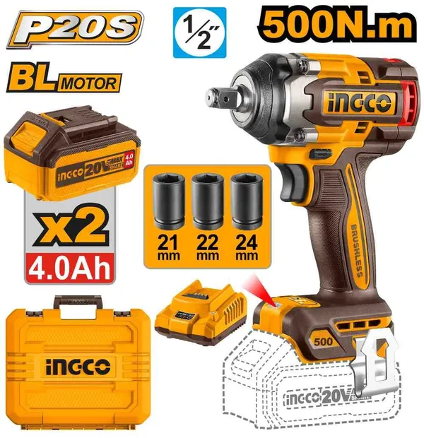 Clé à chocs sans fil 20V INGCO CIWLI2050
