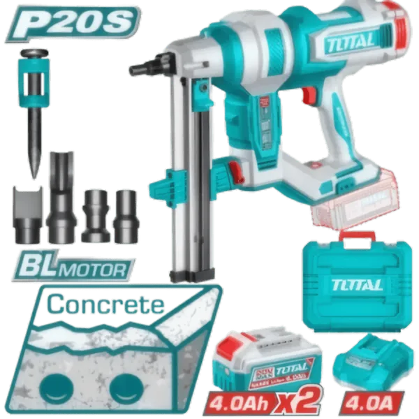Cloueur à Béton Sans Fil 20V TOTAL - Gamme Industrielle