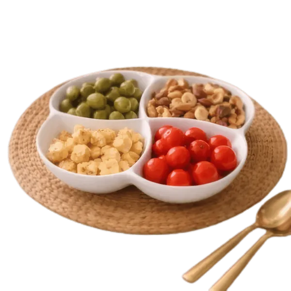 Plat apéritif à 4 compartiments Incassable