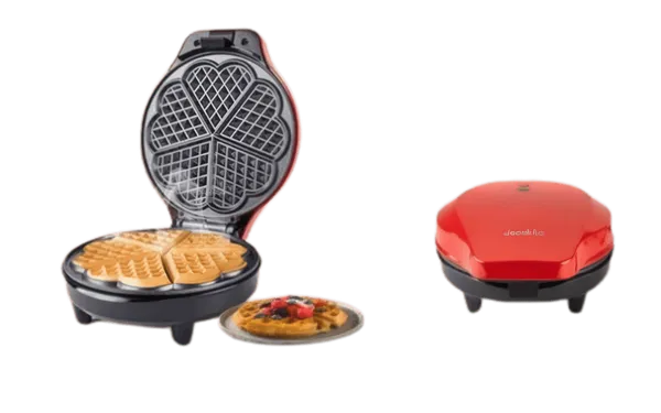 Gaufrier Cœur Decakila 1200W - Plaques Antiadhésives