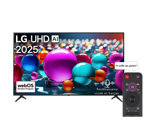 Televiseur LG 55" Smart 4K + Intelligence Artificielle 55UA85006LA