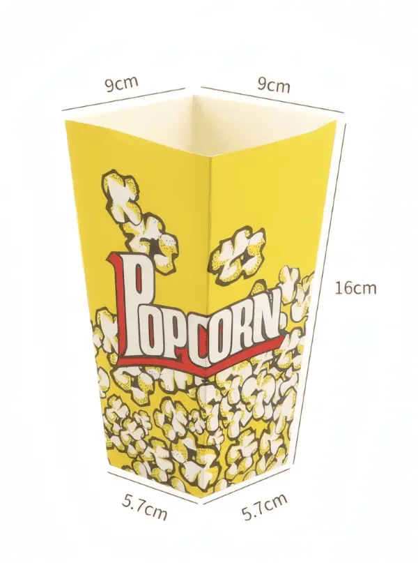 Lot de 25 boîtes de Pop-corn jetable en papier jaune