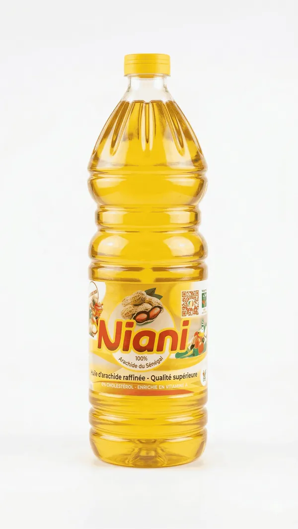 NIANI - Huile d'arachide raffinée de qualité supérieure - 1L