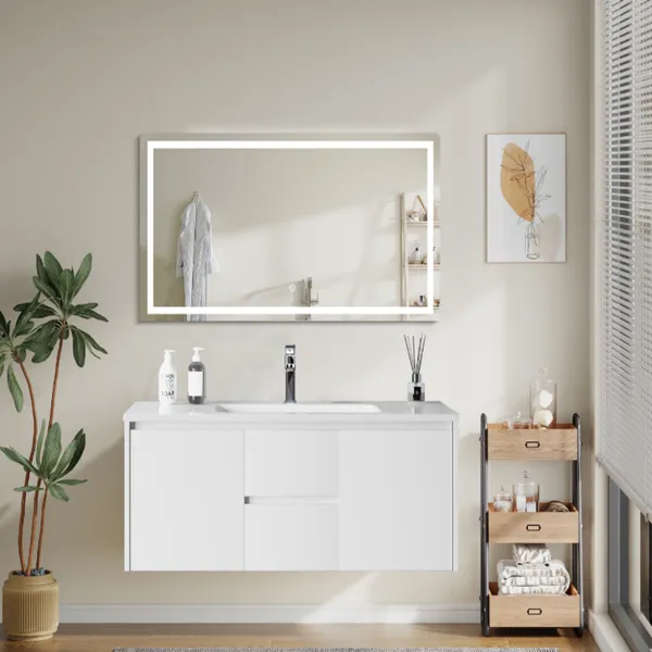 Meuble Salle de bain avec miroir led F-5039