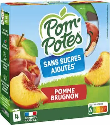 Materne  - POM'POTES - Pomme/Brugnon sans sucres ajoutés - 4 x 90 g