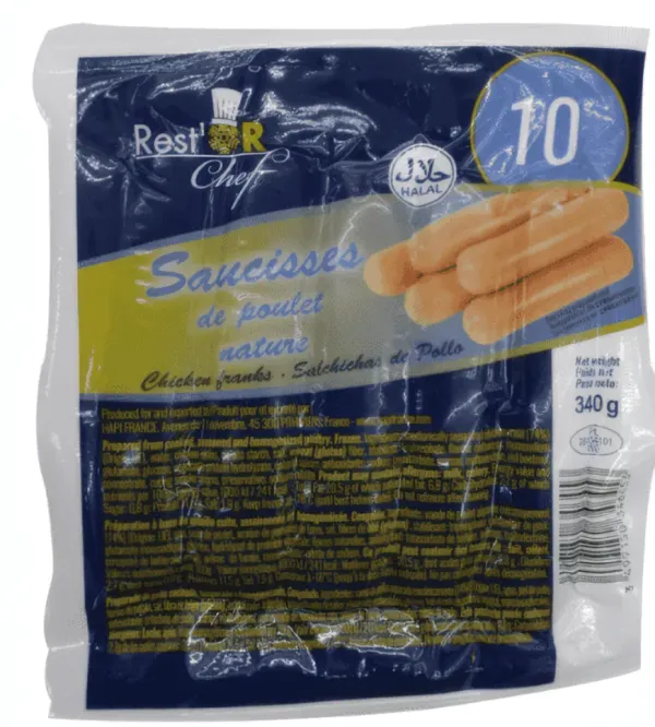 RESTOR - Saucisse de poulet au fromage X 10 pcs