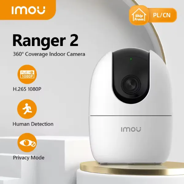 Imou - Caméra IP Wi-Fi intérieur 3MP Panoramique et inclinaison pour une couverture à 360° | Détection humaine | Suivi intelligent | Vision nocturne | Mode privé - IPC-K2EP-3H1W