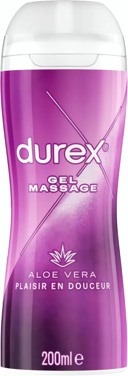 DUREX - Gel Massage & Lubrifiant 2-en-1 Aloe Vera – Douceur Intime à Base d’Eau - 200 ml