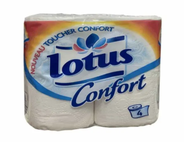 LOTUS Confort – Papier Toilette 4 Rouleaux Haute Douceur