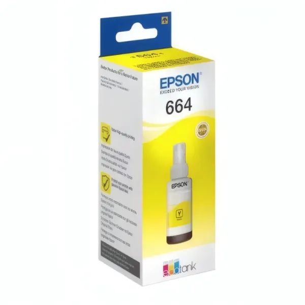 Bouteille d'encre Epson 664 Jaune 70ml pour imprimantes