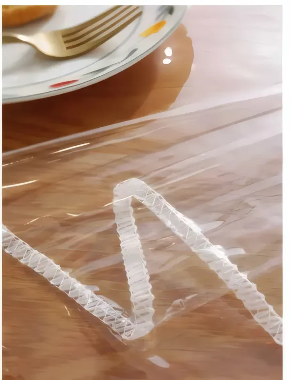 Nappe rectangulaire transparente en PVC – Imperméable, design moderne