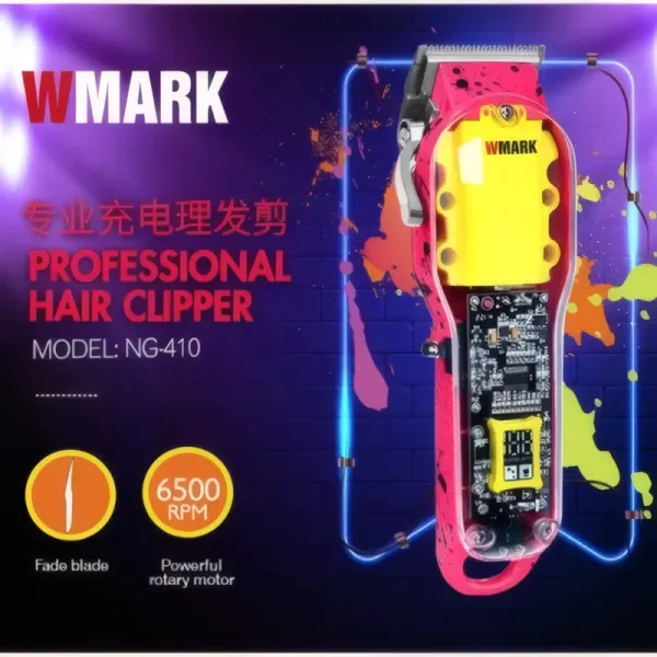 Tondeuse à Cheveux Professionnelle Rechargeable WMARK NG-410