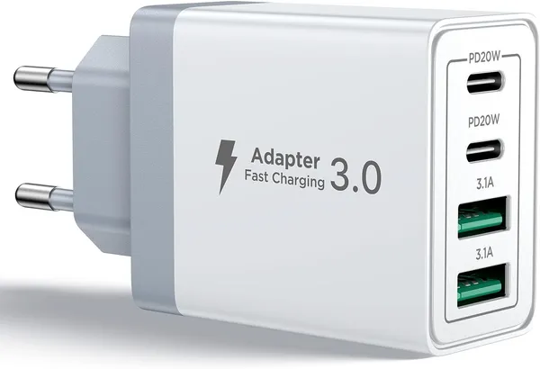AIONEUS - Chargeur rapide Iphone USB C, 4 Ports & multi-secteur PD+QC 3.1A